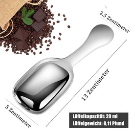 MIUPOO Coffee Dosing Spoon, Coffee Spoon Set, Stainless Steel Coffee Spoon, Short Handles Tablespoon, Measuring Spoon Set for Coffee, Tea, Sugar or Flour, 2 Pieces, 20 ml