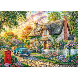 Puzzles 1000 Pieces for Adults jigsaw puzzles for adults-Romantic Flower House-1000 Piece Puzzle Classic Educational Games Beautiful Decoration Puzzle