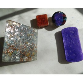 G62 4 Piece Gift Set Orgone Generator Energy Accumulator PERFECT GIFTING TOOL! Made 7.83Hz/432Hz/528Hz Frequency with OM Chants Beautiful Ingredients!