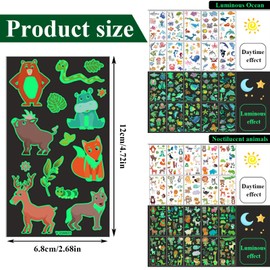 Leuchtende Tattoos für Kinder 20 Blätter Marine Tier Leuchttattoos Hautfreundliche Tiere Neon Leuchttattoos Leucht Temporäre Kindertattoos Aufkleber für Kindergeburtstag Gastgeschenke