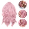 LC210-1 Curly Wavy Wig Pink Pastel Short Bob Synthetic Wigs