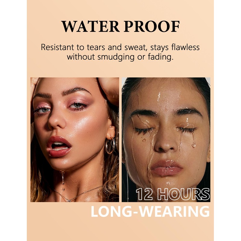 Erinde Glitzer Eyeshadow Stick, Langanhaltend Lidschattenstift, Cremige Textur, Hohe Deckkraft,