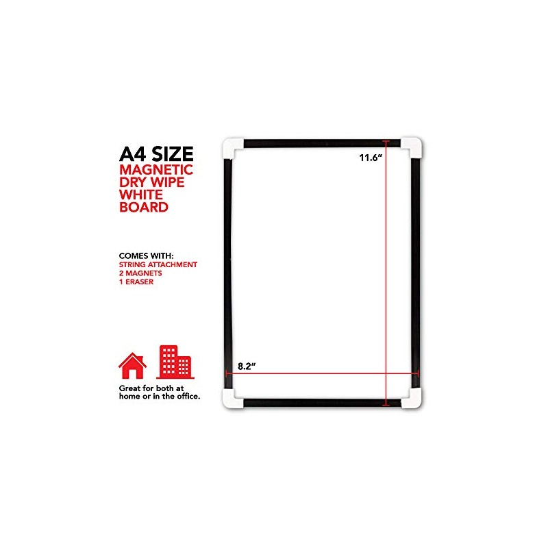 G4GADGET A4 Dry Wipe Magnetic Whiteboard Mini Office Notice Memo