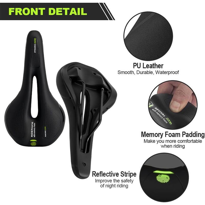 Bicycle Saddle Comfortable Soft Memory Foam Ergonomic Shock Absorbing Breathable