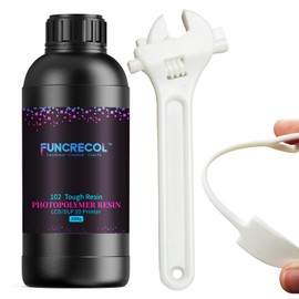 FUNCECOL Tough Resin 3.0, Impact-Durable 3D Printer Resin with Upgraded High Toughness, High Precision and Low Shrinkage 405nm UV-Curing Resin for LCD/DLP/MSLA 3D Printer (White, 1KG)