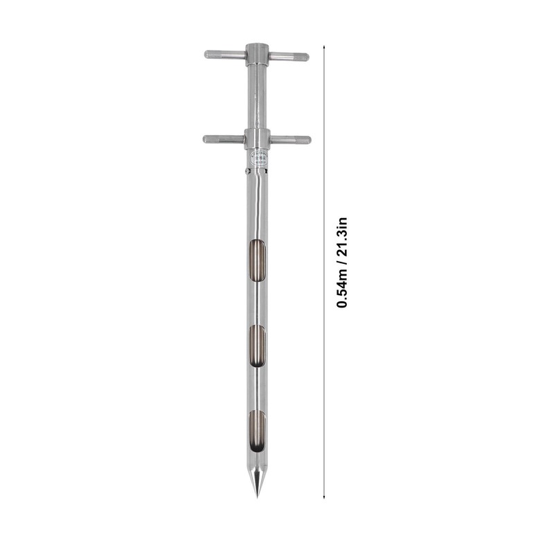 Soil Probe 0.54m 304 Stainless Steel Rotation Handle Pointed Design