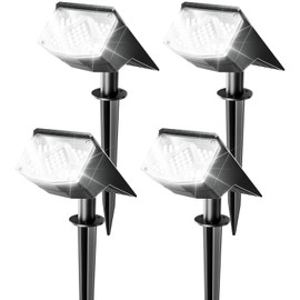 Anordsem - Luces solares para exteriores (1000 mAh+carcasa impermeable ABS, paquete de 4 unidades, 2 modos de luz blanca para decoración de patio, jardín, camino de jardín, iluminación de seguridad