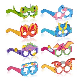 Gafas De Fiesta Dinosaurio 8 Unidades Oem Papel