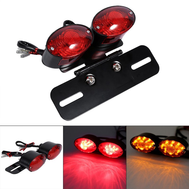 Motorcycle lamp dual Cat Eye Custom License Plate Holder rear