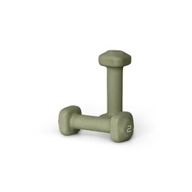 Tone Fitness 2 lb Neoprene Dumbbell Pair for Home Workouts – Non-Slip Design - Green