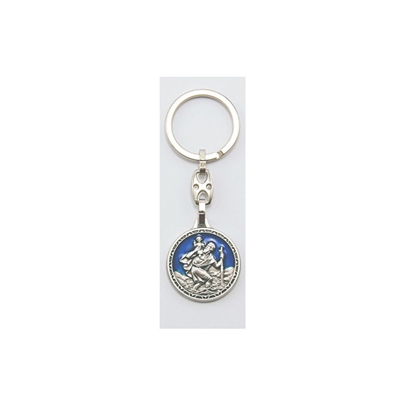 MaMeMi Blue Enamel St Christopher Keyring