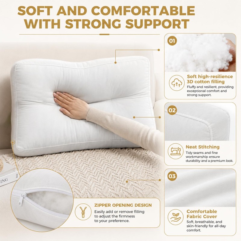 3 Packs Sofa Back Cushion Replacement, 3D Polyester Fiber Filled