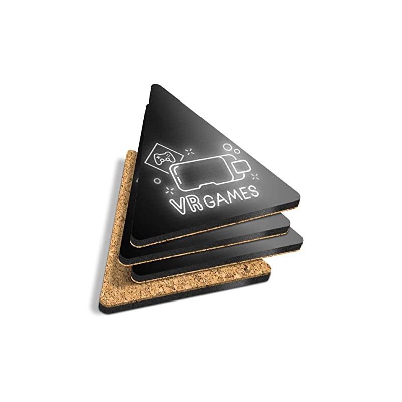 4 x Triangle Coasters - BW - Virtual Reality VR