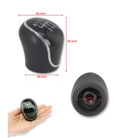 1neiSmartech Gear Knob 6 Speed Gear Lever and Reverse Manual Black Compatible with Hyundai IX35 2012-2016, Black Plate with Silver Numbers, Easy Assembly