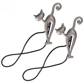 Magnetic Curtain Holders, 2 Pieces Metal Cat Shape Clip Curtain Holder Accessories Holdback Holder for Window Curtains