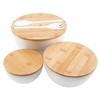ECOWAY Salad Bowls Set of 3 with Lid & Serving