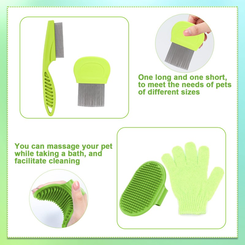 VCZONE 8 Pcs Small Animal Grooming Kit, Pink with Pet