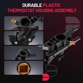 BDFHYK 902-5128 Engine Coolant Thermostat Housing Assembly Compatible with Hyundai Santa Fe Sport Sonata Tucson, Compatible with Kia Optima Sorento Sportage Replace CH5127 86025 256202G500