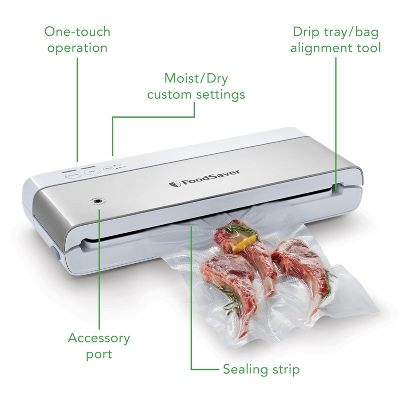 FoodSaver Compact Vacuum Sealer Machine with Airtight Bags and Roll