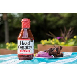 Head Country Bar-B-Q Sauce, Hot & Spicy | Soy Free, Gluten Free Spicy BBQ Sauce With No Added Preservatives | Spicy & Tangy Championship Barbecue Sauce For Pizza, Spuds & Wings | 160 Ounce, Pack of 1