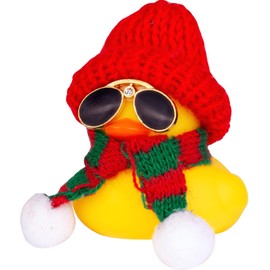 MuMyer Rubber Duck Car Ornaments Cute Duck Car Dashboard Decorations for Christmas Decor and Home Decorations with Mini Hat Scarf and Sunglasses(B3)