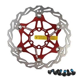 Brake Disc Rotors, Bicycle Brake Disc Mountain Bike Floating Brake Disc Center Lock Cycling Accessories Red 160MM