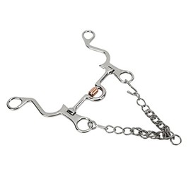 Pelham Horse bit, bocado de Cobre de Acero Inoxidable para Montar a Caballo para Rendimiento Ecuestre(130MM-130MM)