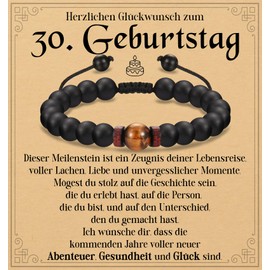 PDTU Birthday Gift for Men, Bracelet with Tiger's Eye Gifts for Men for Birthday, Gifts for 30-70th Birthday Men, Stone, Tiger's Eye