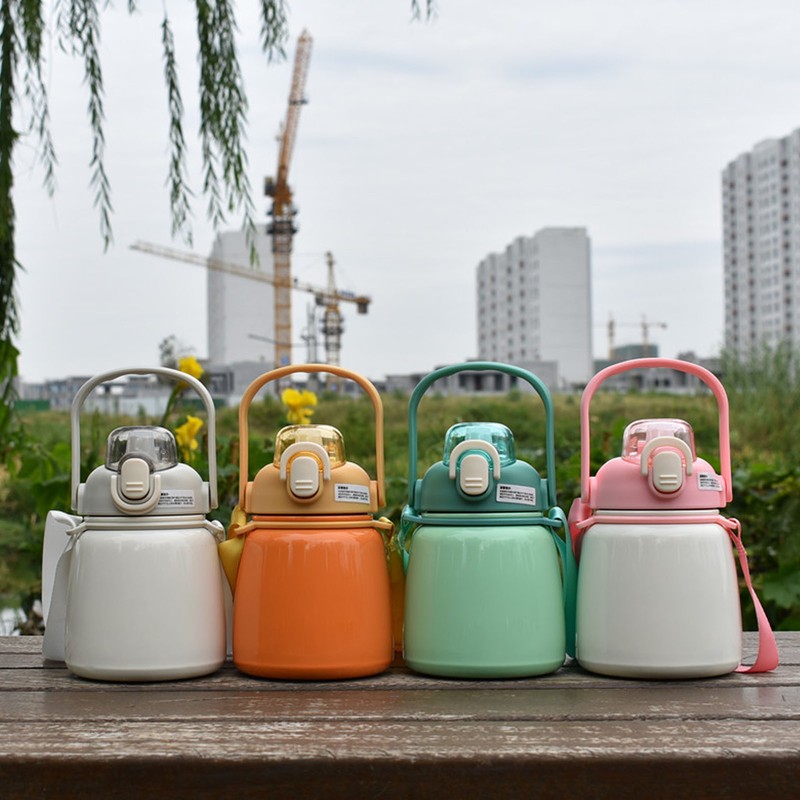 Insulated Water Bottle 650ML 304 Stainless Steel Straw Bottle for