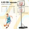 Unbranded 44 Inch Backboard Adjustable Basketball Hoop Outdoor 10FT Portable