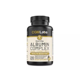 CGM Labs - Albumin Complex - Egg Protein, Royal Jelly, Amino Acids - 200 Tablets
