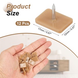 sourcing map 12 Pcs Drawer Guide Brackets, 0.67" x 0.47" Plastic Drawer Track Furniture Replacement Part, Slides Guides Bracket for Dressers Hutches, and Drawer Systems, Brown
