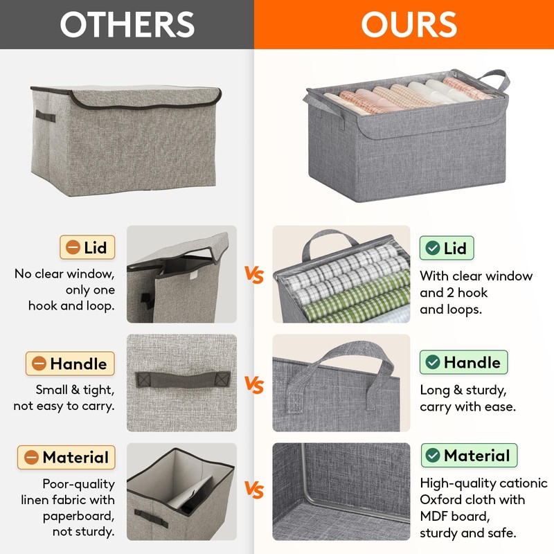 Lifewit Fabric Storage Boxes 6 Pcs, Stackable Storage Bins with