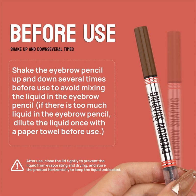 Eyebrow Pen - 2-in-1 Dual-Ended Eyebrow Pen with 4-Fork-Tip &