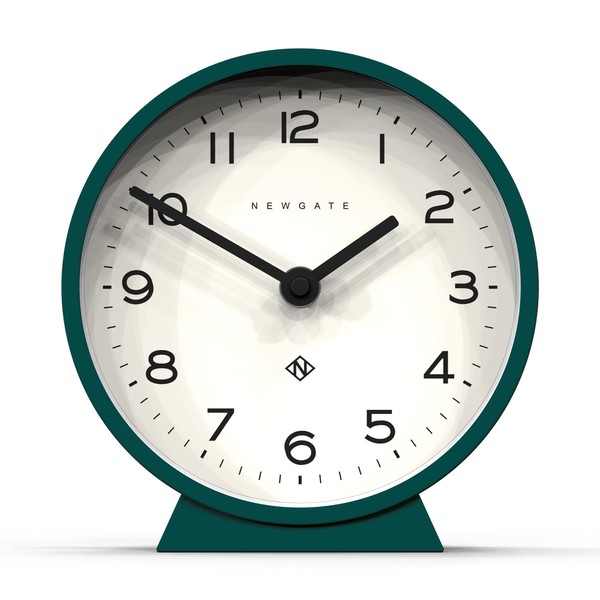 NEWGATE® M Mantel Silent Sweep Horloge de cheminée - 'No Tick' - Une Horloge de cheminée Moderne - Petite Horloge - Horloges pour Le Salon - Horloge de Bureau - Pendules de cheminée - Vert Éden