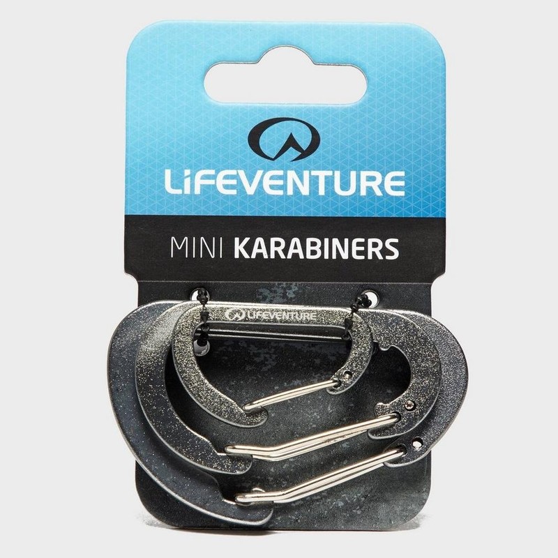 Lifeventure Ultralight Non-locking Karabiners (3-Pack), Aluminum Alloy Wiregate Fastening High