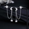 925 Sterling Silver Cuff Earrings Chain for Women Asymmetric Star