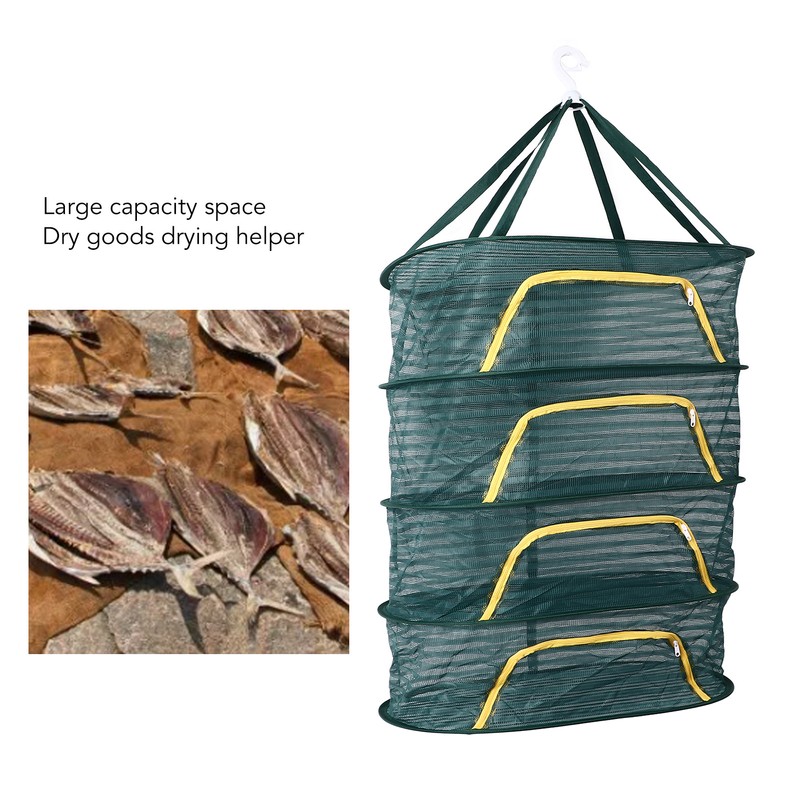 4 Layer Herb Drying Rack with U Shaped Zipper Dark