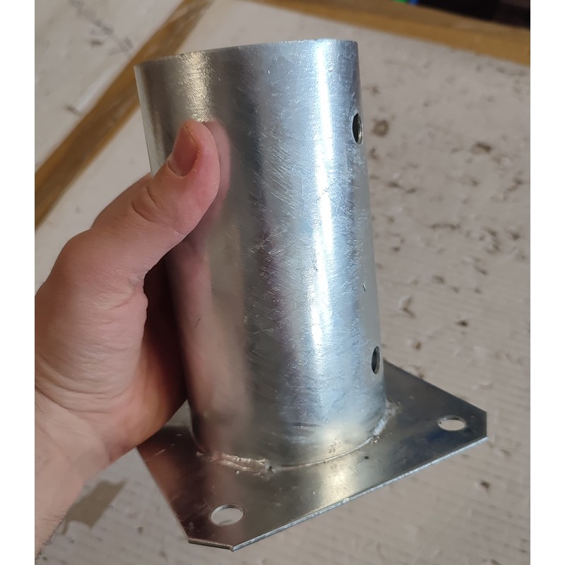Round Fence Post Bolt Down Circular Bracket Heavy Duty Hot-Dip