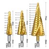 Hex Step Drill, Sharp Titanium Coated Spiral High Speed Steel
