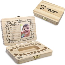 Amelion Baby Teeth Case, Cute, Stylish, Compact, Baby Teeth, Storage Case, For Boys, Girls, Children, Baby Shower, Gift (Simple)