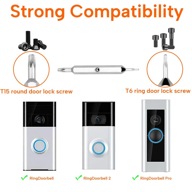 Ring Doorbell Screwdriver Charging Cable Replacement Set with Charging Cord,