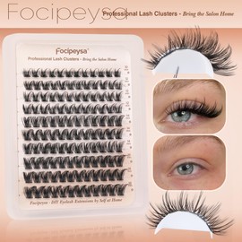 Focipeysa DIY Lash Extension Kit Wispy Lash Clusters Kit CD Curl Eyelash Extension 10-16mm Lash Clusters Kit Waterproof Eyelash Clusters Kit Lash Bond and Seal Lash Applicator Easy to Use for Beginner