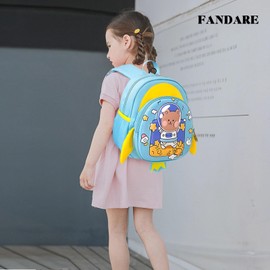 FANDARE Children's Backpack with Chest Strap 3D Cartoon Children's Backpack with Lead Girls Boys School Bag Shoulder Bag Children's Bag School Backpack Nursery Backpack with Reflective Stripes
