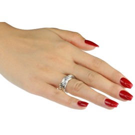 SILBERMOOS Jewelry Women´s Ring Multiple Rings 12 Rings Polished Sterling Silver 925, Size:O
