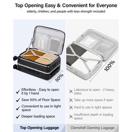 Hanke 16 inch Underseat Carry On Suitcases with Wheels,Lightweight Hard Shell Carry on Luggage with Wheels for Weekender,Top Opening Small Suitcase,Travel Luggage for Womem Men,Jet Black.