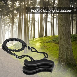 19 Inch High Reach Tree Limb Hand Rope Saw, Sharp Teeth Blades on Both Sides, Folding Rope Chain Saw