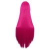 MapofBeauty Unique Long Women's Cosplay Straight Cosplay Wig (Hot Pink)