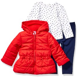 Little Me Baby Girl's Jacket Set Outerwear, Red, 24 Months