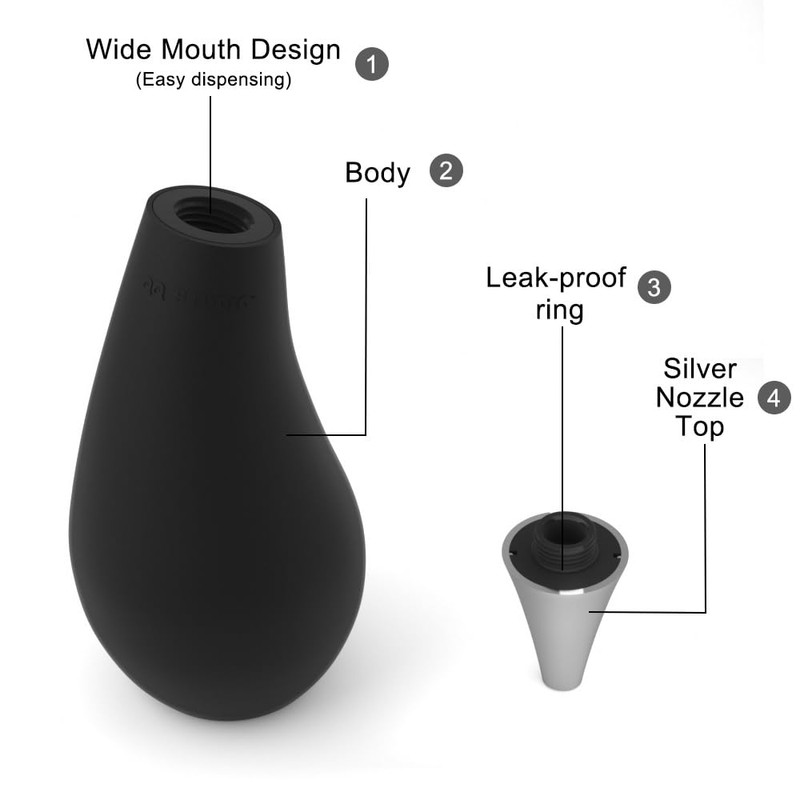 QQ Studio Dish Soap Squeeze Dispenser, Kitchen Flow Squeezable Soap